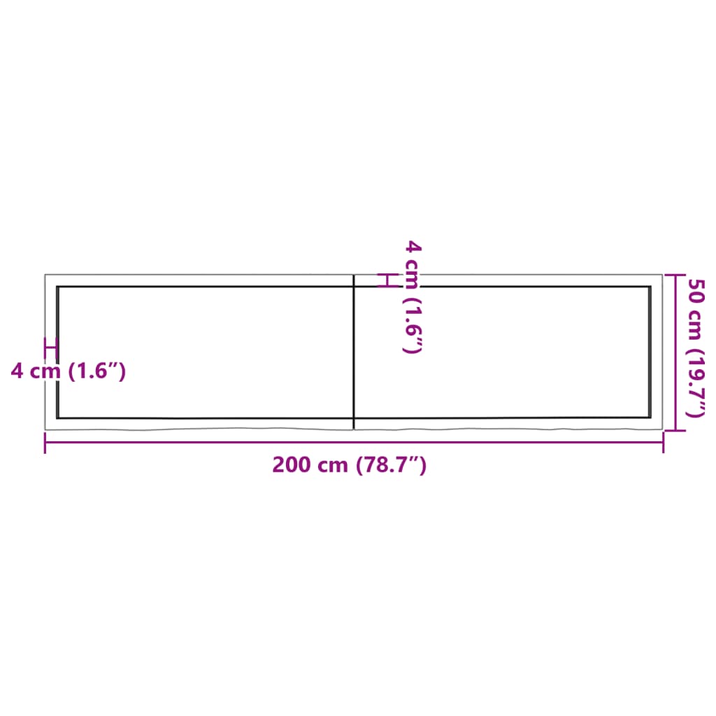 seinariiul, helepruun, 200 x 50 x (2-6) cm, töödeldud tammepuit