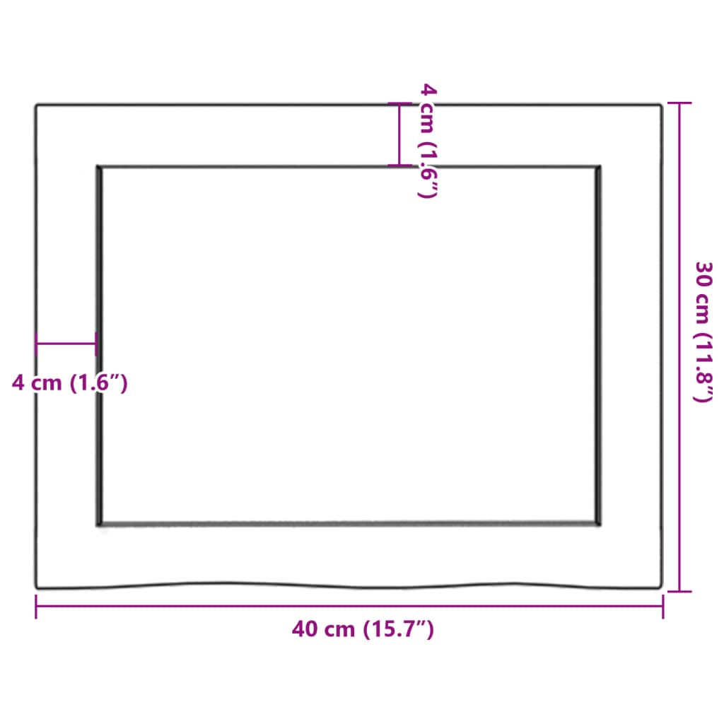 seinariiul, tumepruun, 40x30x(2-4) cm, töödeldud tammepuit