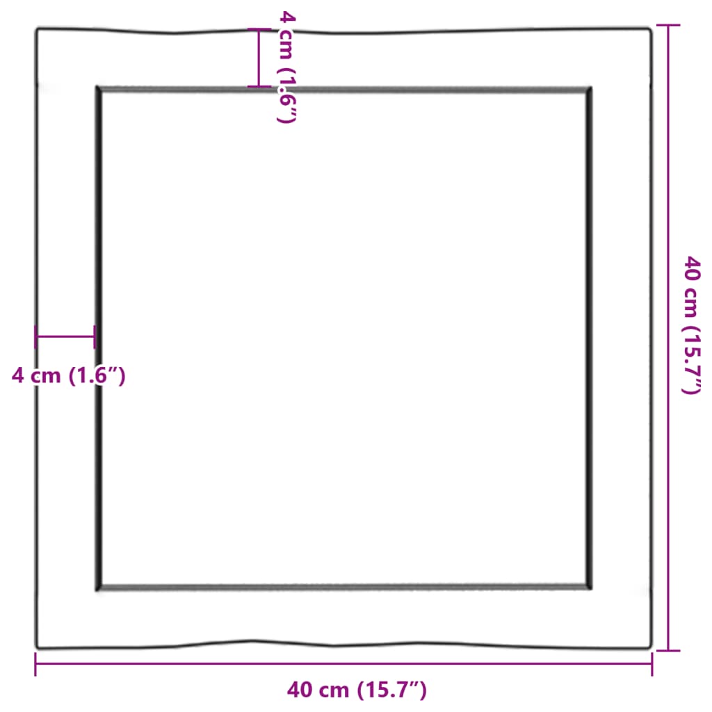 lauaplaat, helepruun, 40 x 40 x (2-6) cm, töödeldud täispuit