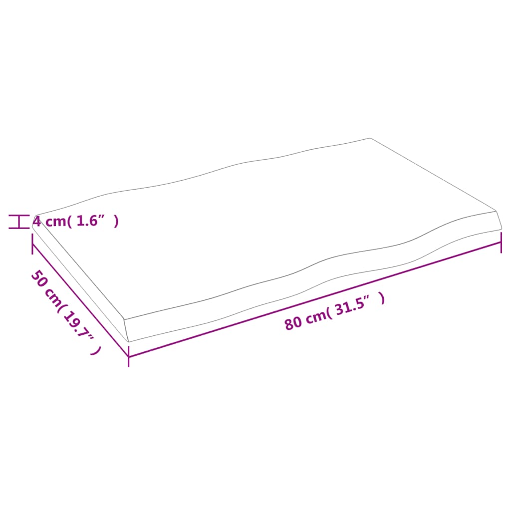 lauaplaat, helepruun, 80 x 50 x (2-4) cm, töödeldud täispuit