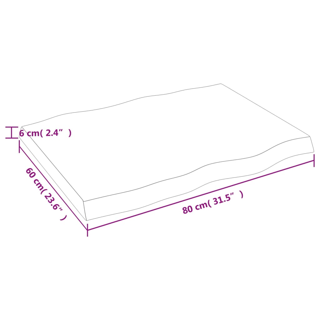 lauaplaat, helepruun, 80 x 60 x (2–6) cm, töödeldud täispuit