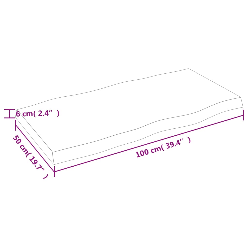 lauaplaat, helepruun, 100 x 50 x (2-6) cm, töödeldud täispuit