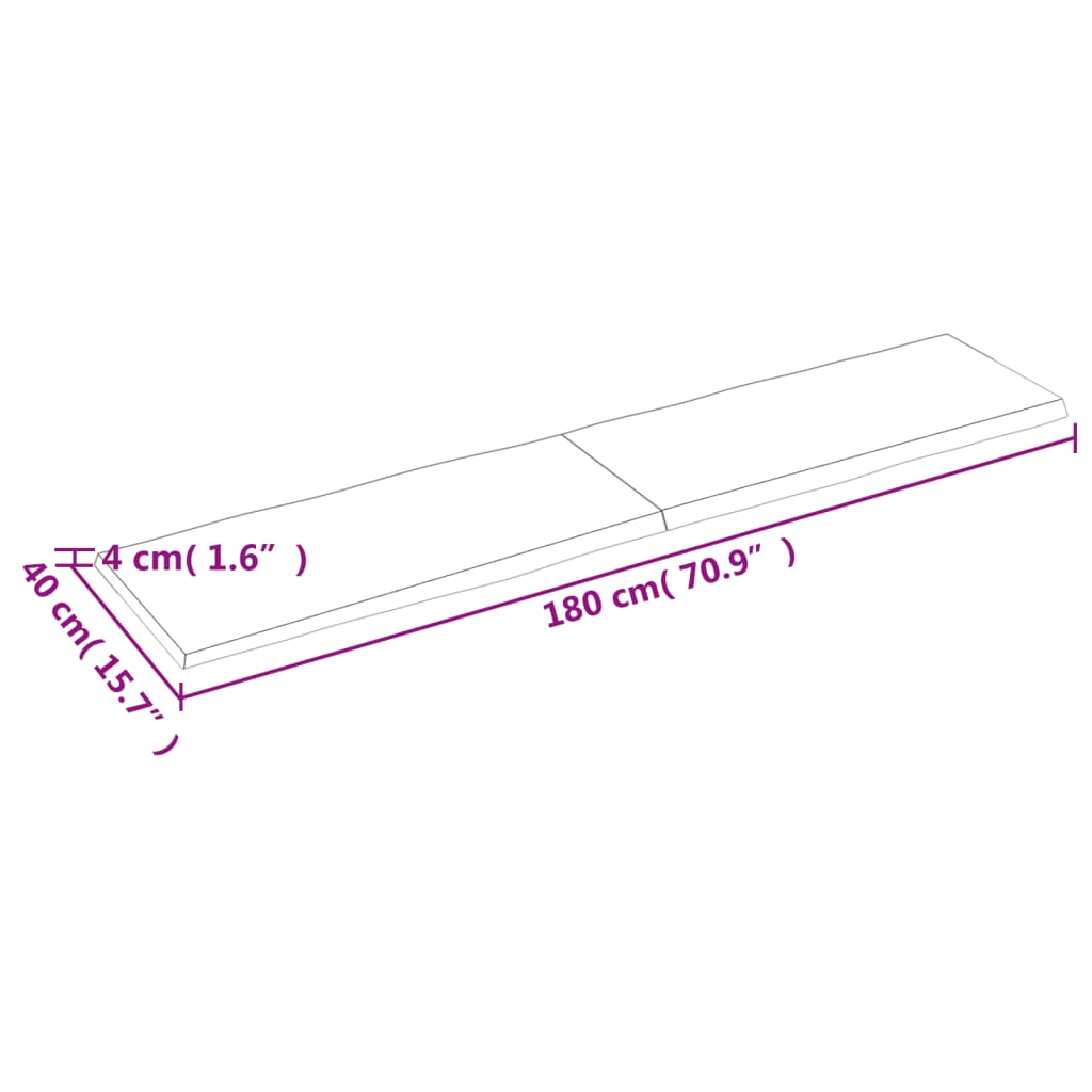 lauaplaat, helepruun, 180 x 40 x (2-4) cm, töödeldud täispuit