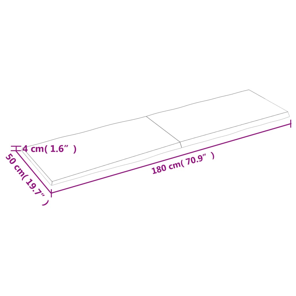 lauaplaat, helepruun, 180 x 50 x (2-4) cm, töödeldud täispuit