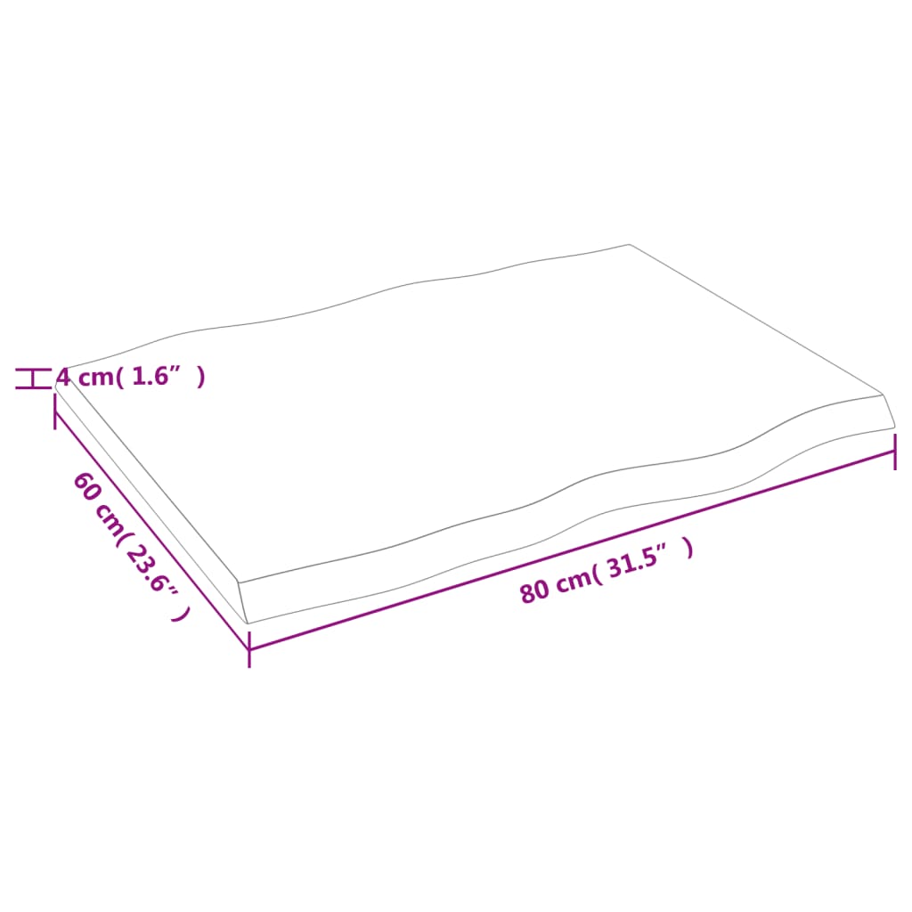 lauaplaat, tumepruun, 80 x 60 x (2-4) cm, töödeldud täispuit