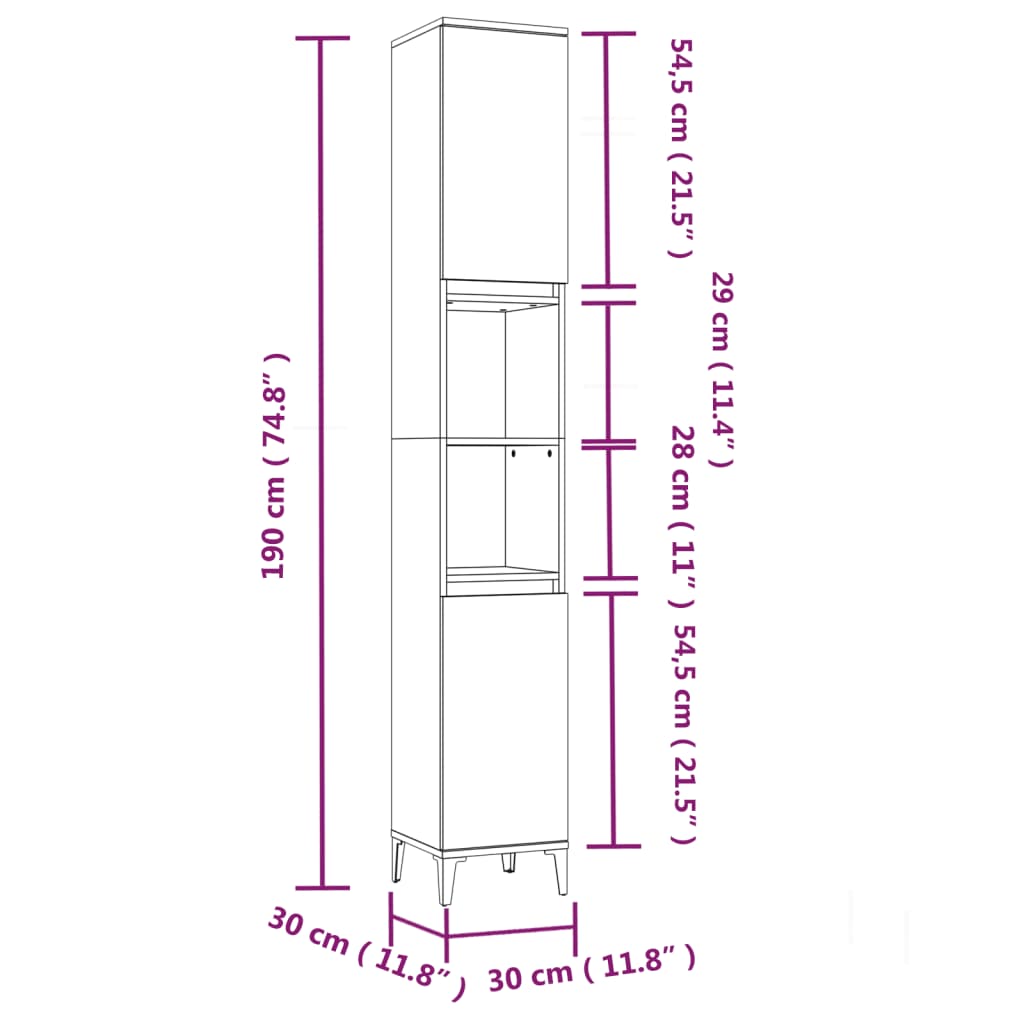 3-osaline vannitoakappide komplekt, valge, tehispuit