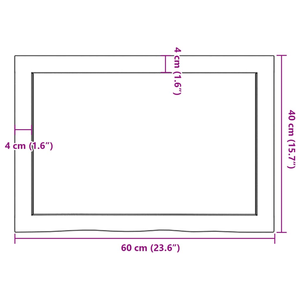 lauaplaat, helepruun, 60 x 40 x (2-6) cm, töödeldud tammepuit