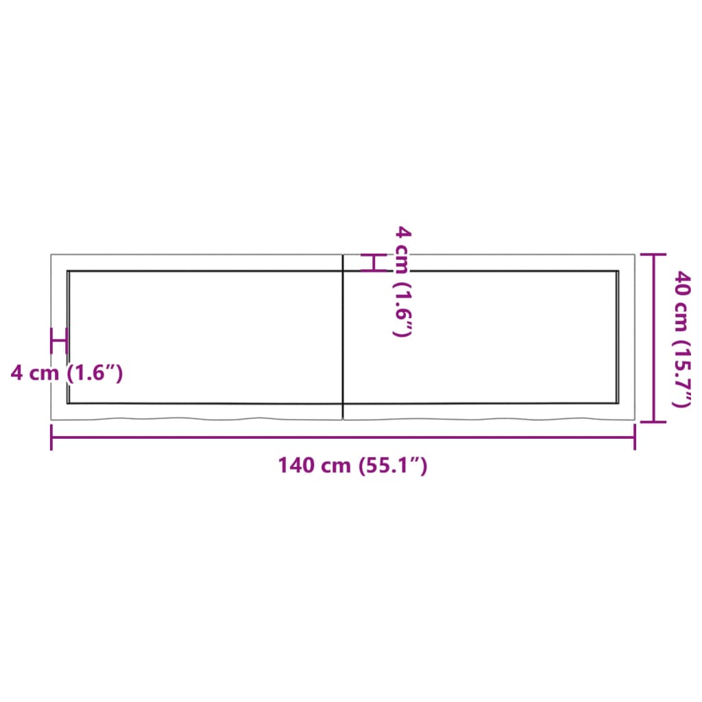 lauaplaat, helepruun, 140x40x(2-6) cm, töödeldud tammepuit