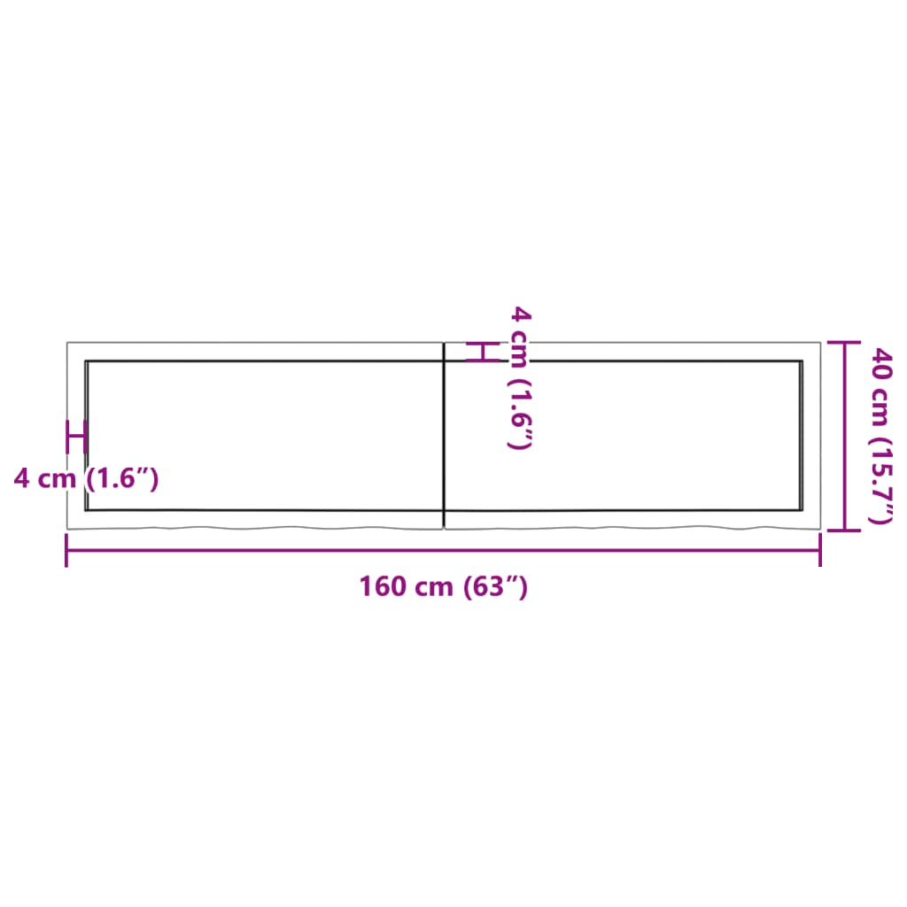 lauaplaat, helepruun, 160x40x(2-6) cm, töödeldud tammepuit