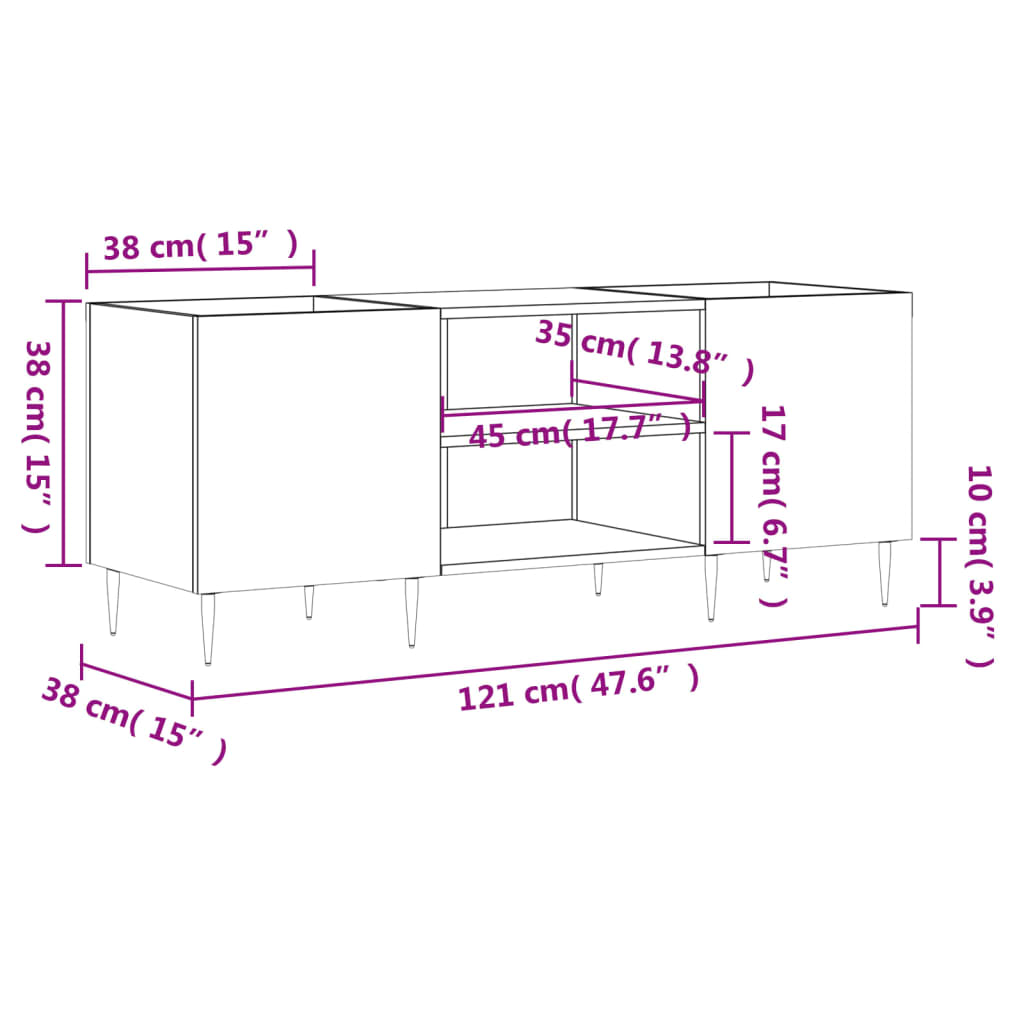 plaadikapp, hall Sonoma tamm, 121 x 38 x 48 cm, tehispuit