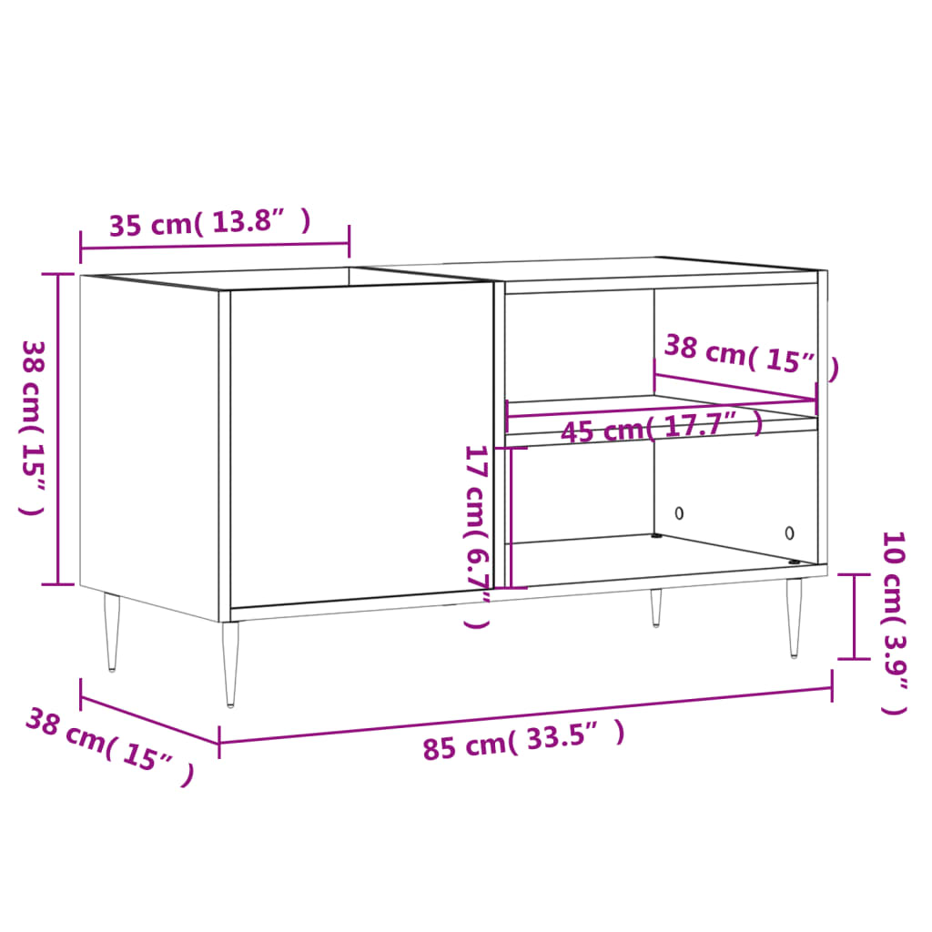 plaadikapp, must, 85 x 38 x 48 cm, tehispuit