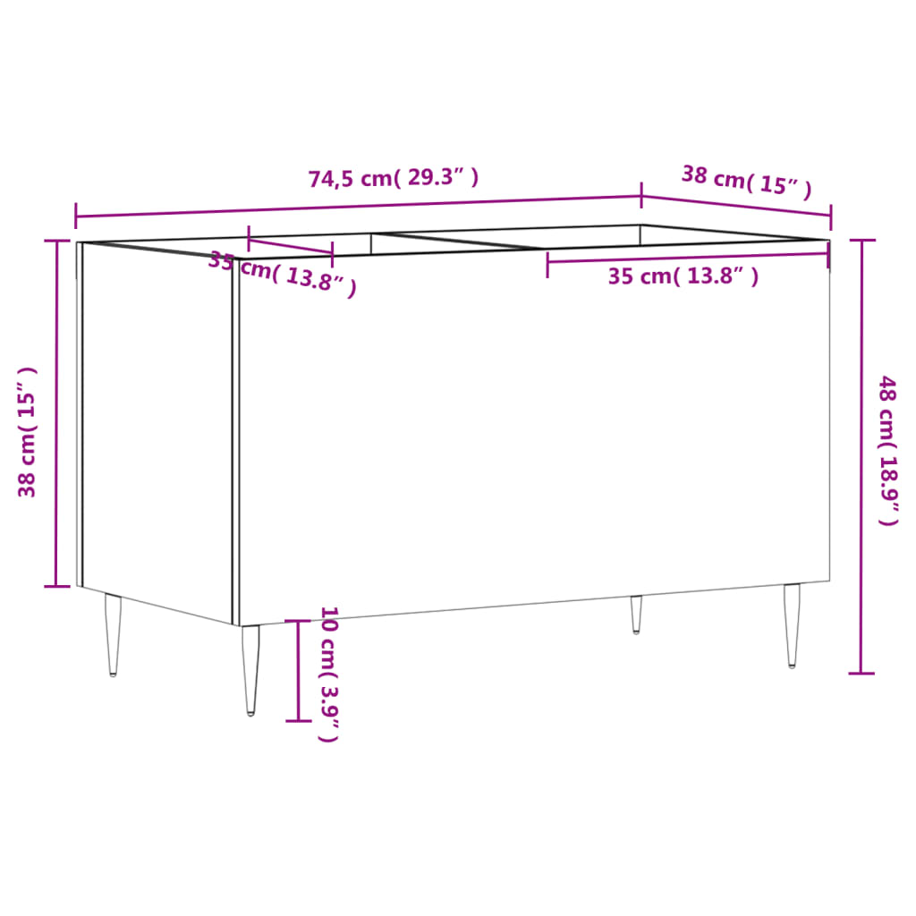 plaadikapp, valge, 74,5 x 38 x 48 cm, tehispuit