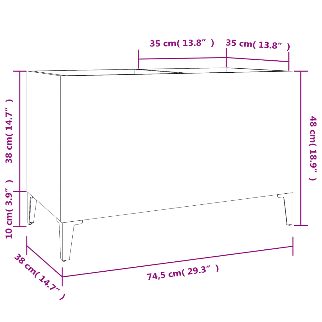 plaadikapp, hall Sonoma tamm, 74,5 x 38 x 48 cm, tehispuit