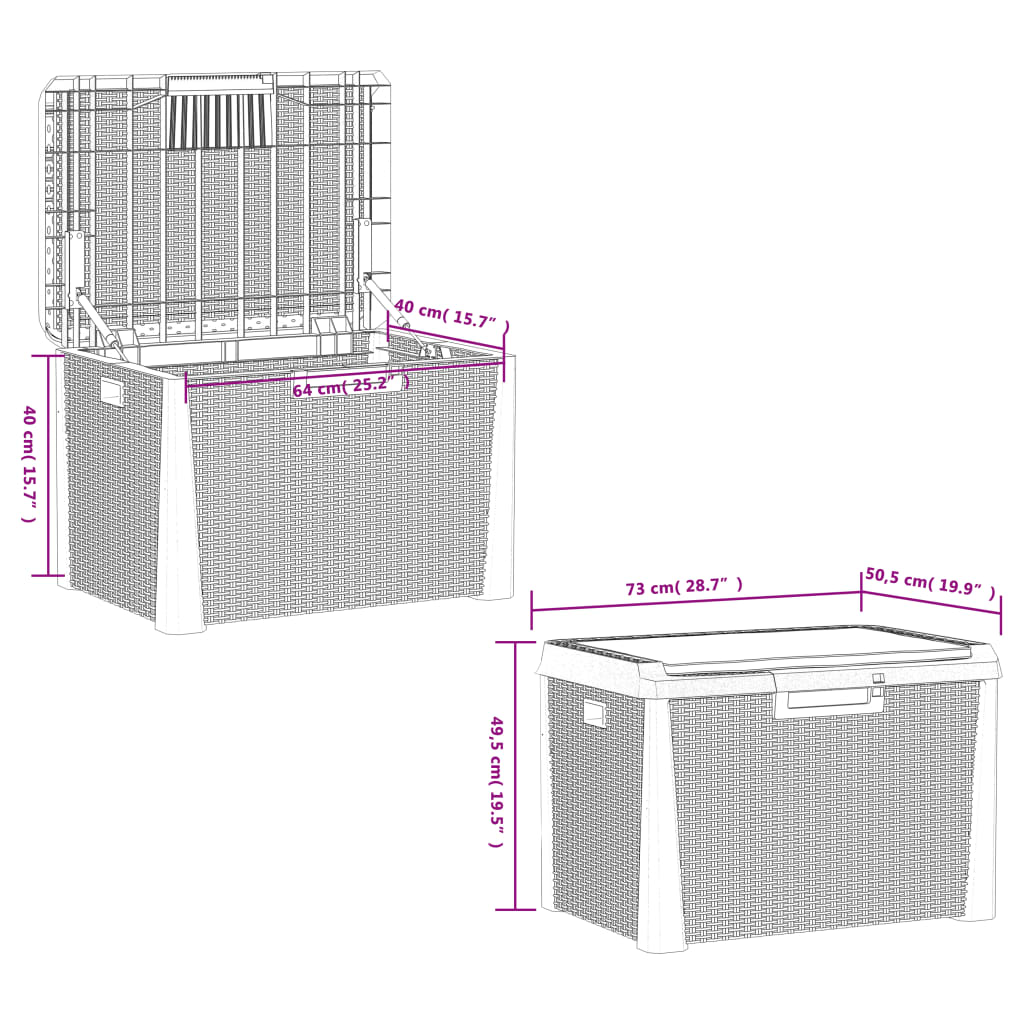 aia hoiukast istmepadjaga, antratsiithall, 125 l, PP