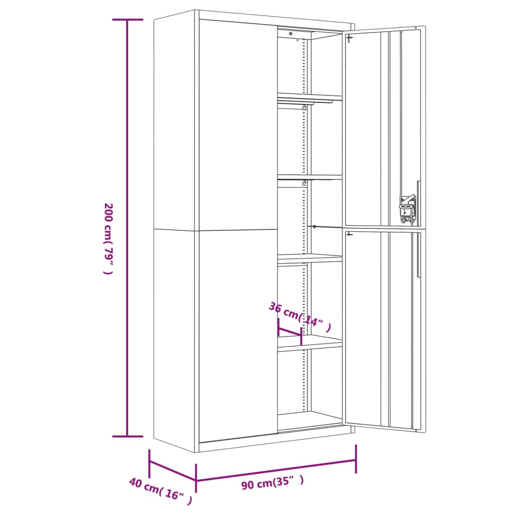 dokumendikapp, antratsiithall, 90 x 40 x 200 cm, teras