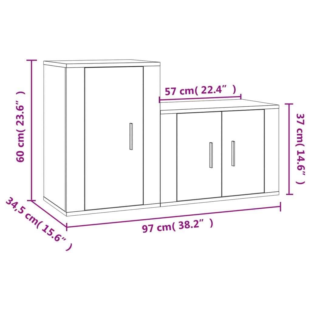 2-osaline telerikappide komplekt, valge, tehispuit