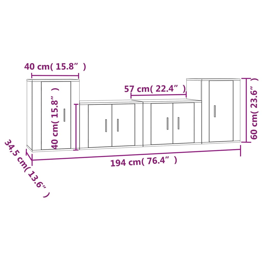 4-osaline telerikappide komplekt, hall Sonoma tamm, tehispuit