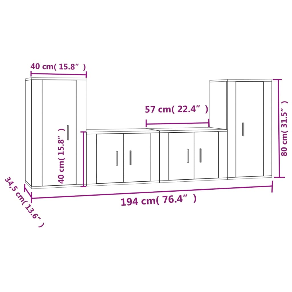 4-osaline telerikappide komplekt, hall Sonoma tamm, tehispuit