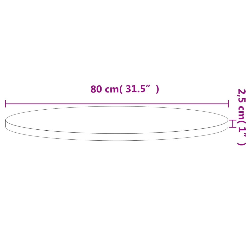 столешница, Ø80 x 2,5 см, круглая, бук