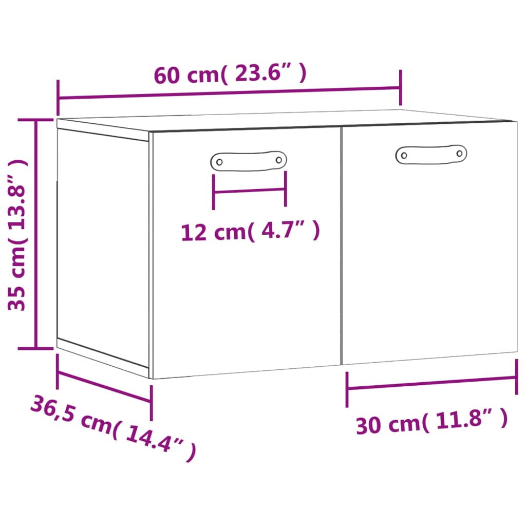 telerikapp, hall Sonoma tamm, 60x36,5x35 cm, tehispuit