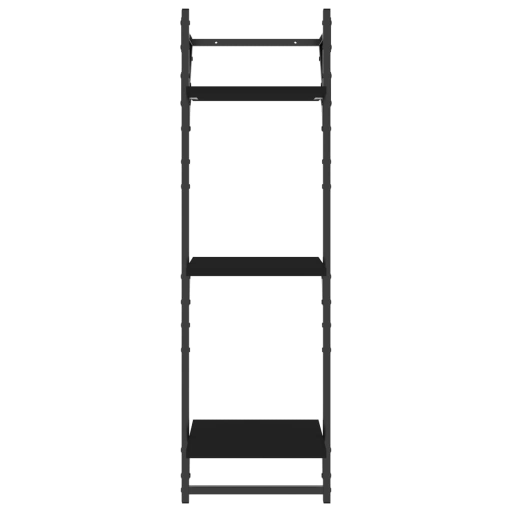 3-korruseline lattidega seinariiul, 2 tk, must, 30x25x100 cm