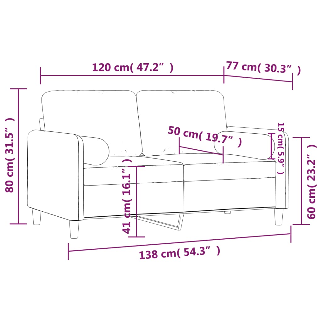 2-kohaline diivan patjadega, must, 120 cm, samet