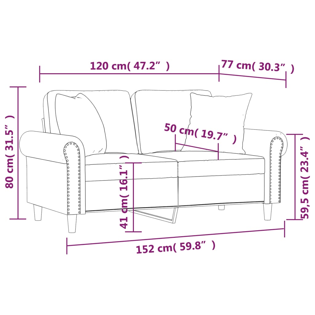 2-kohaline diivan patjadega, kollane, 120 cm, samet