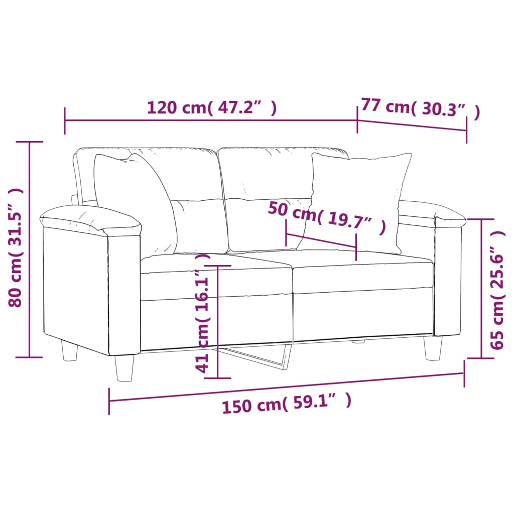 2-kohaline diivan patjadega, must, 120 cm, mikrofiiber