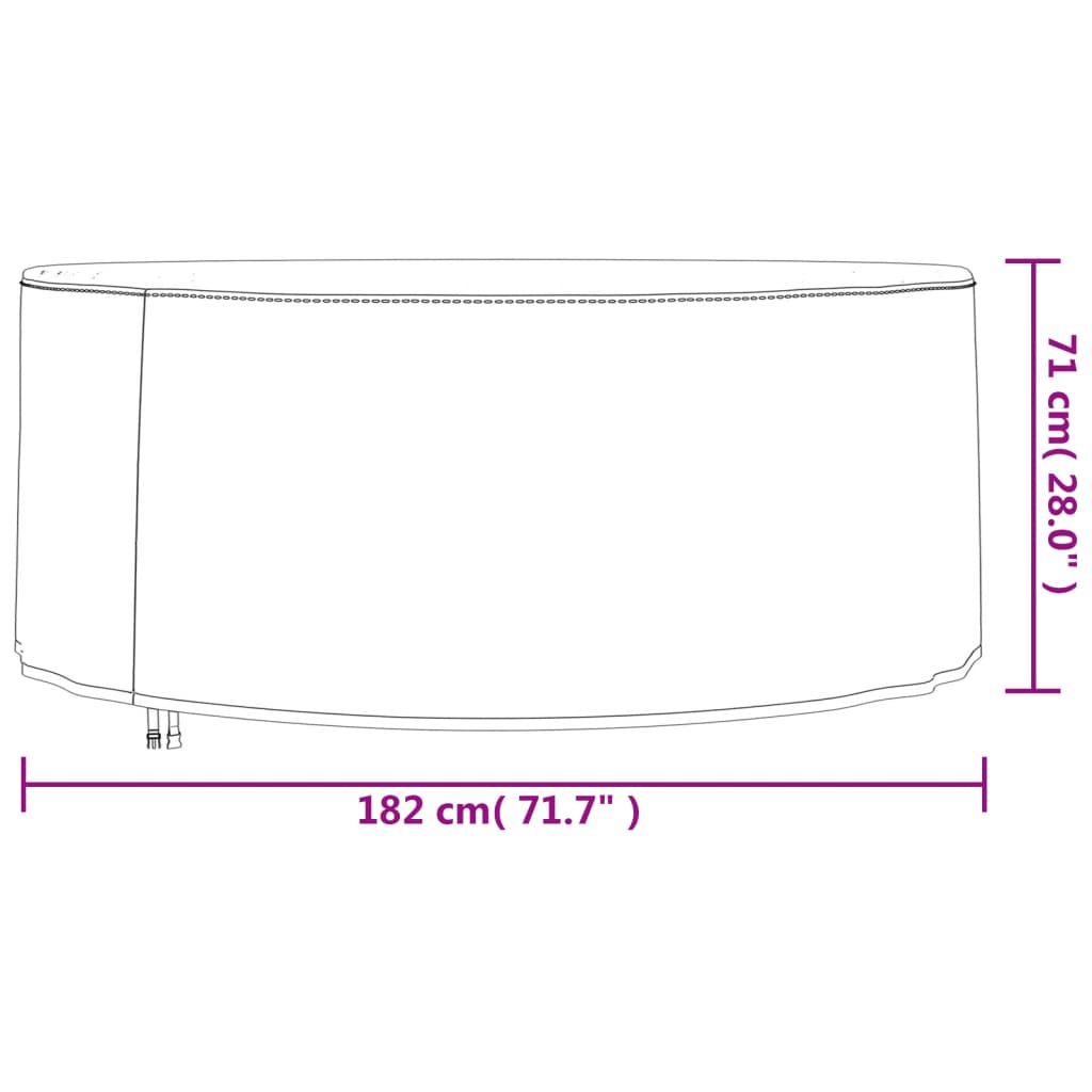 Чехлы для садовой мебели 2 шт, Ø182x71 см, ткань Оксфорд 420D