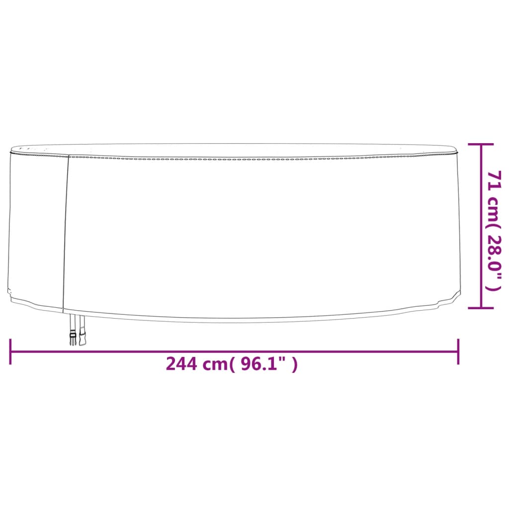 aiamööbli katted 2 tk, Ø244x71 cm, 420D Oxford kangas