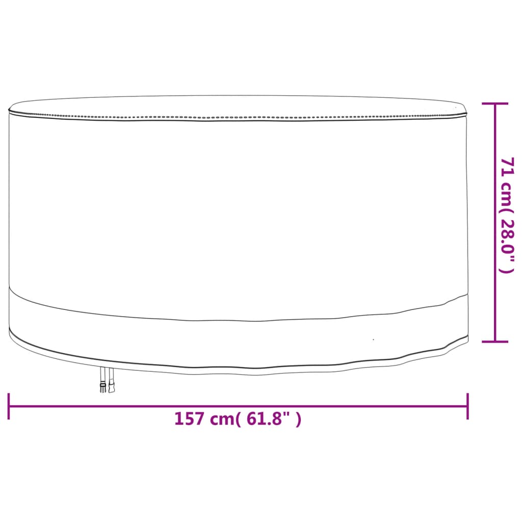 aiamööbli katted 2 tk, Ø157x71 cm, 600D Oxford kangas