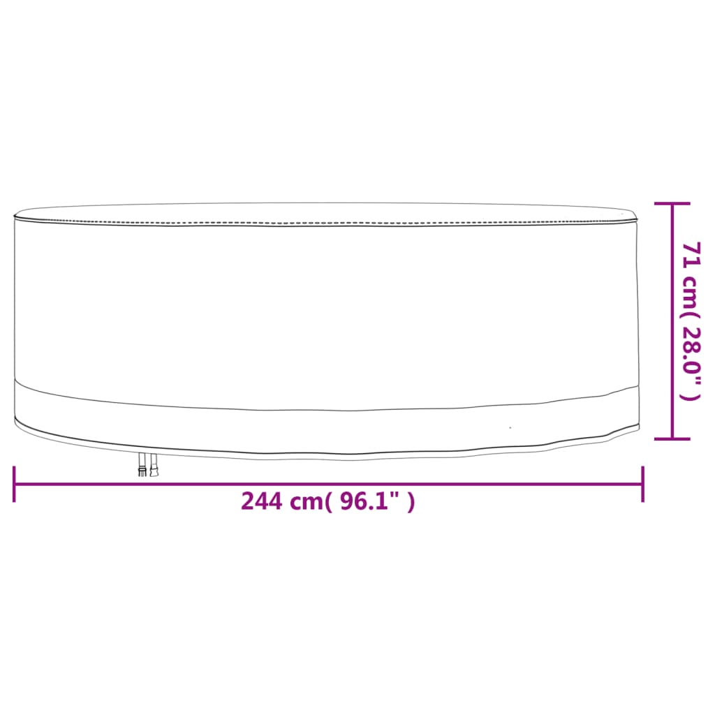 aiamööbli katted 2 tk, Ø 244x71 cm, 600D Oxford kangas