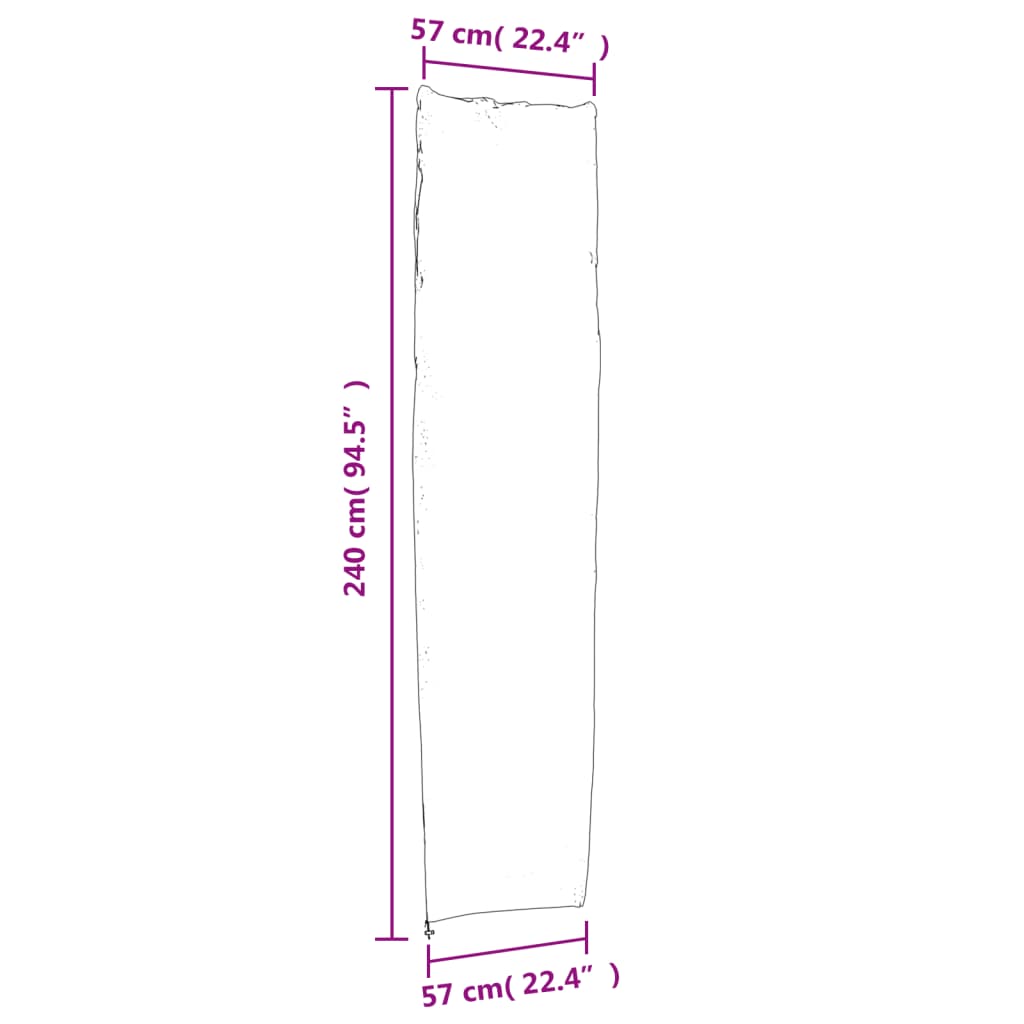 aia päikesevarju katted 2 tk, must, 240x57/57 cm, 420D Oxford