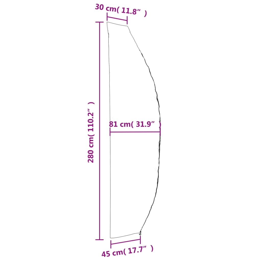 Чехлы для садовых зонтов 2 шт., 280 x 30/81/45 см, 420D Oxford