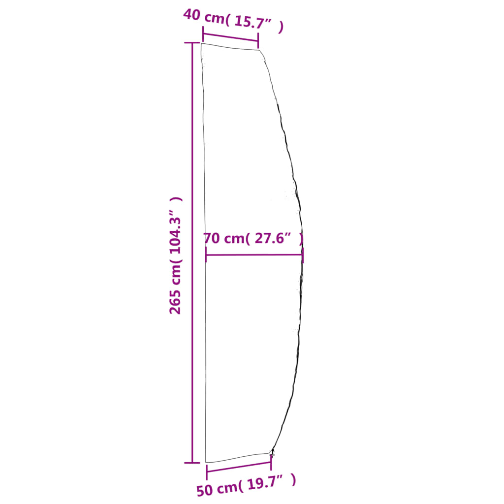 Чехлы для садовых зонтов 2 шт., 265x50/70/40 см, 420D Oxford