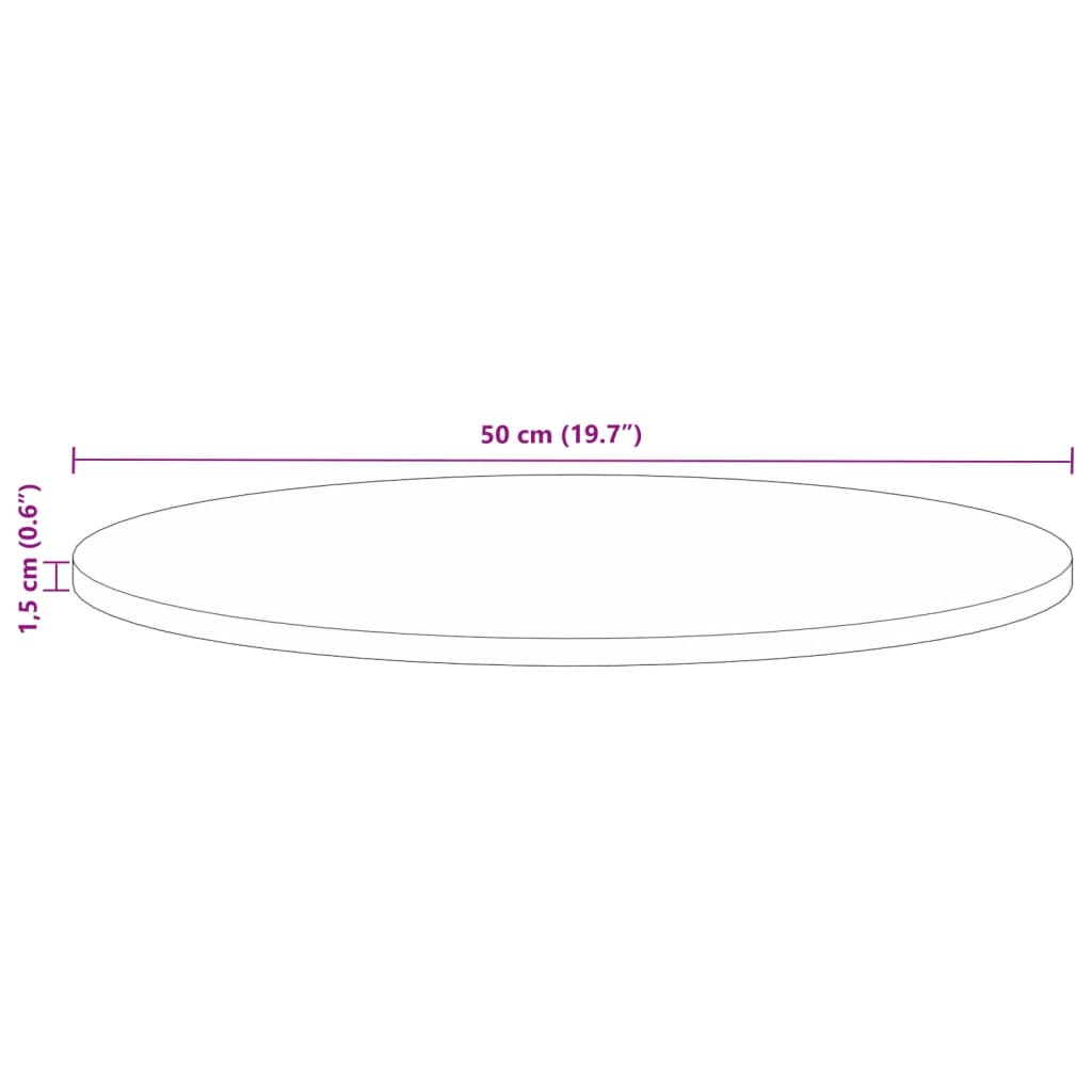 ümmargune lauaplaat, Ø50x1,5 cm, taastatud puit