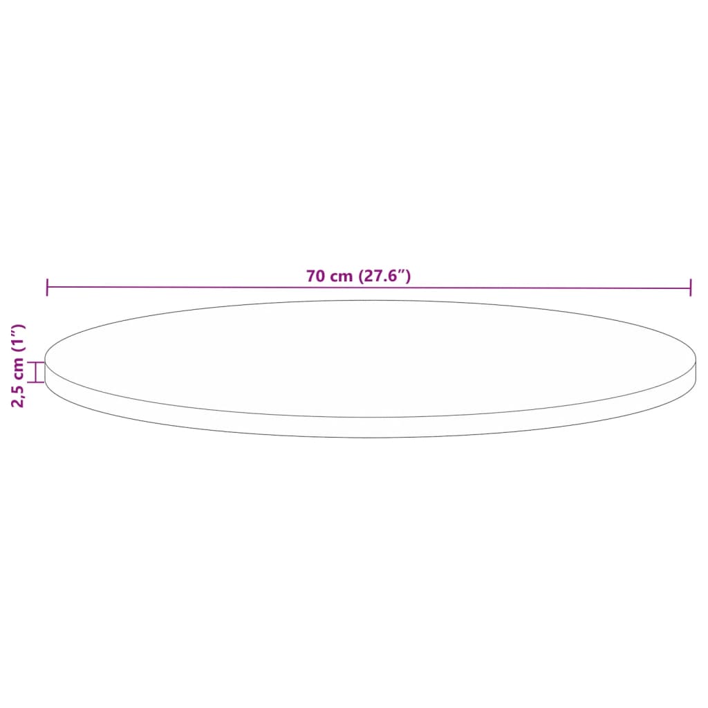 круглая столешница, Ø70x2,5 см, переработанная древесина