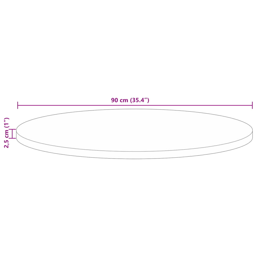 ümmargune lauaplaat, Ø90 x 2,5 cm, taastatud puit