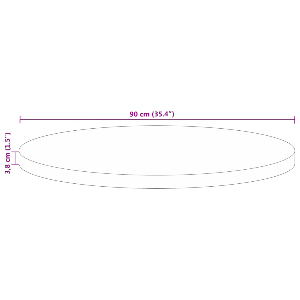 ümmargune lauaplaat, Ø90x3,8 cm, taastatud puit