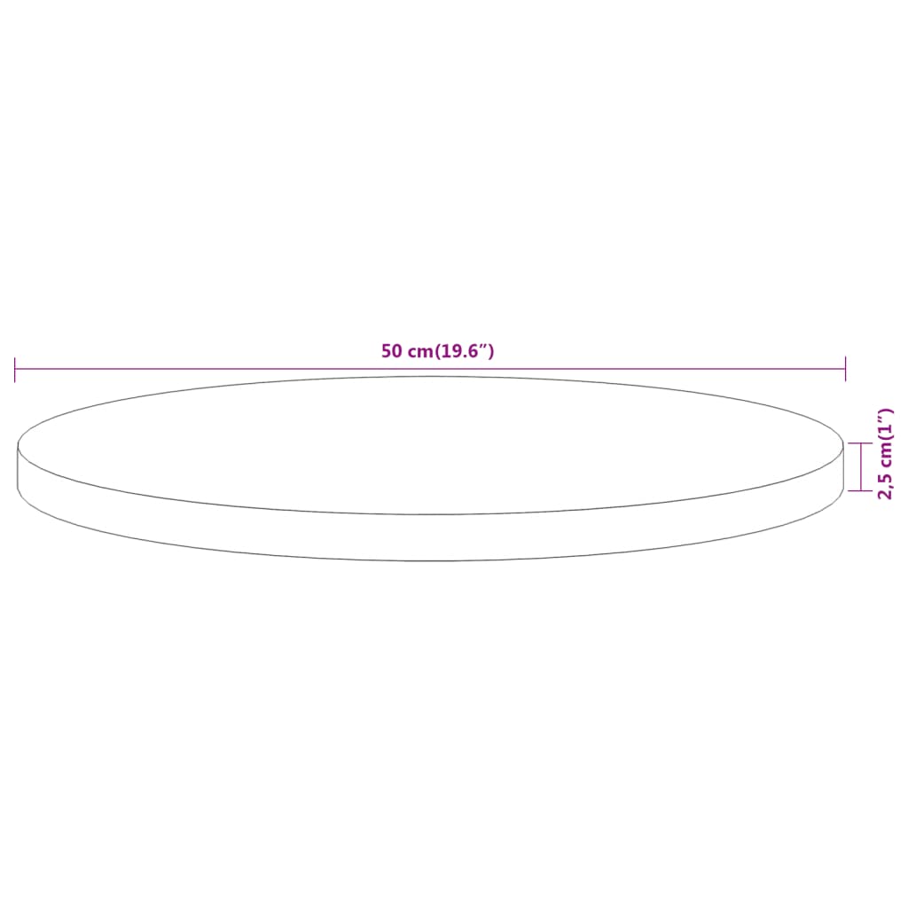 lauaplaat, Ø50 x 2,5 cm, ümmargune, akaatsiapuit