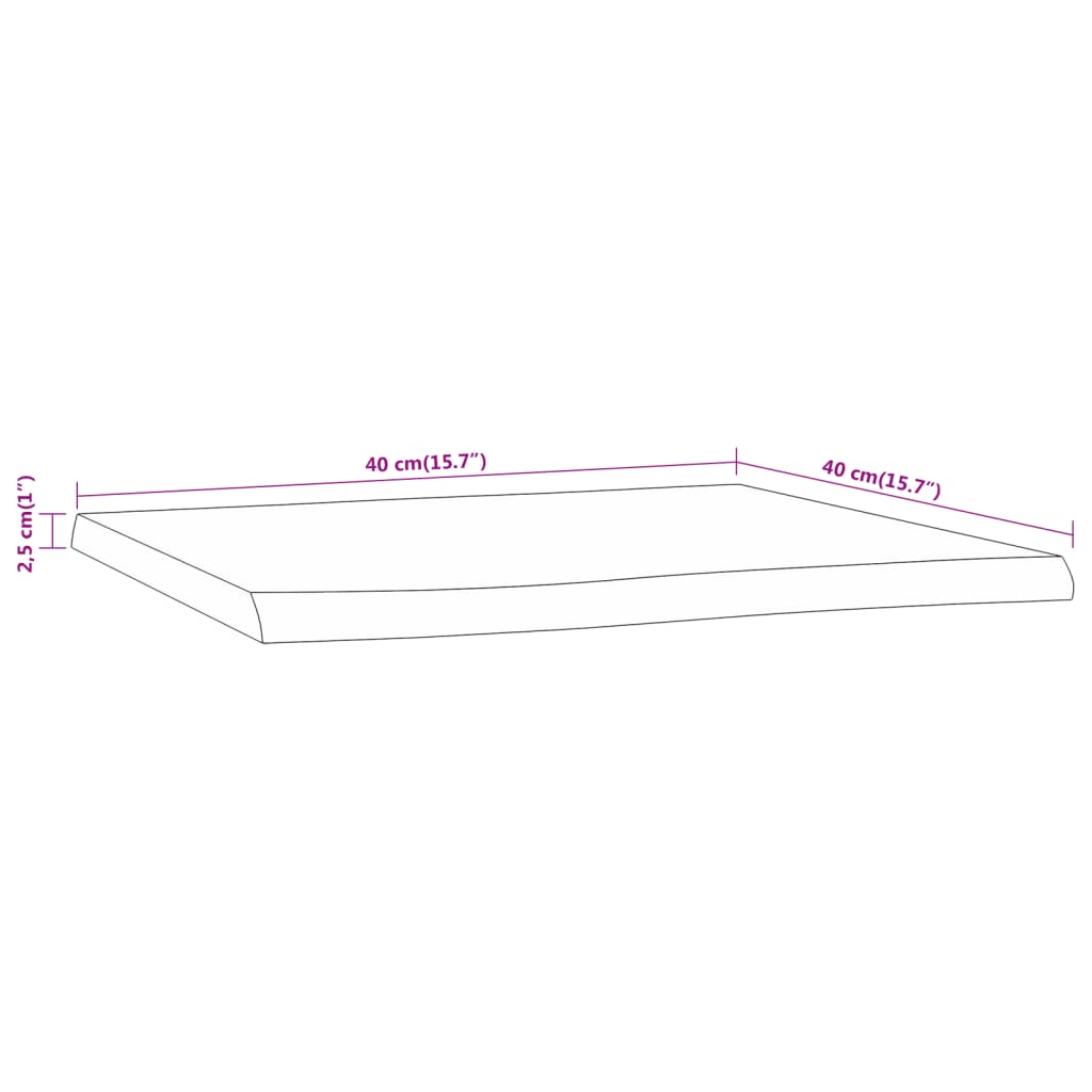столешница 40x40x2,5 см прямоугольник акация натуральный край