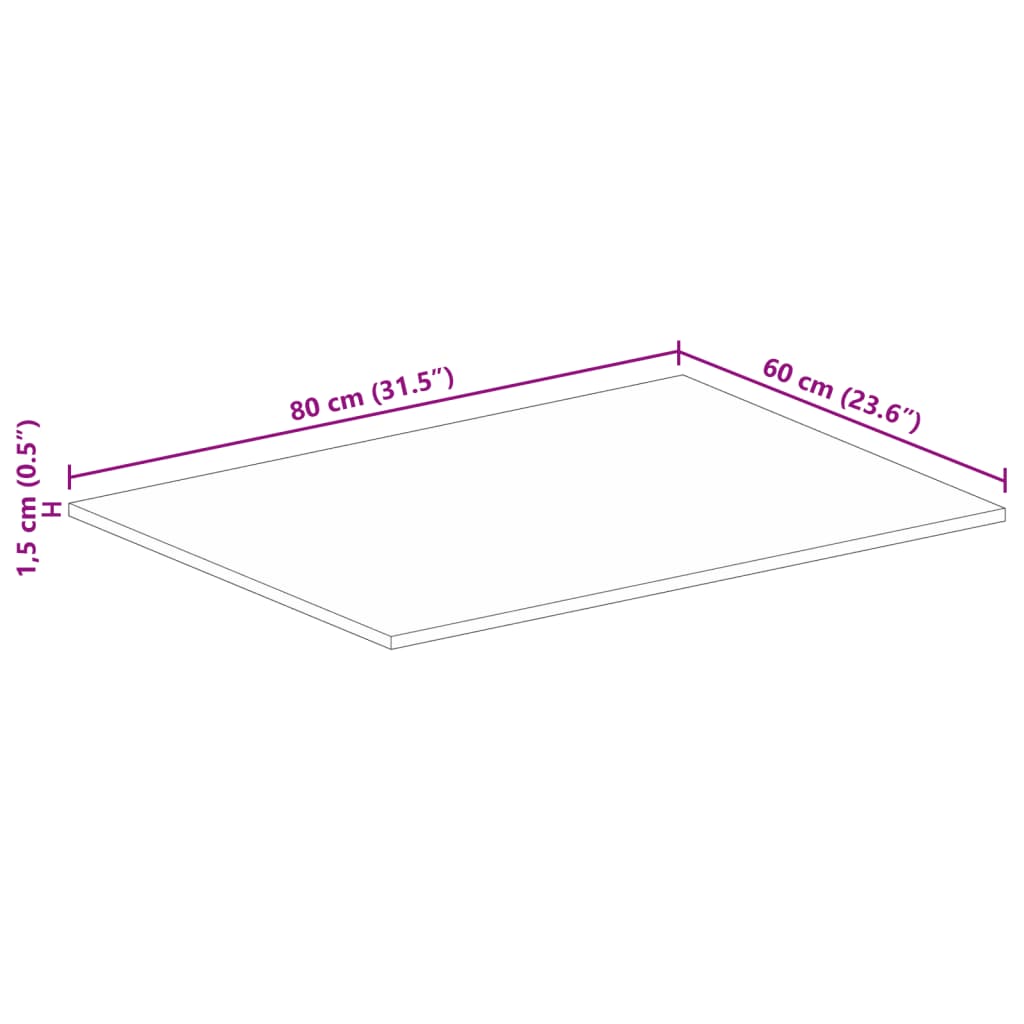 lauaplaat 80x60x1,5 cm ristkülik akaatsiapuit