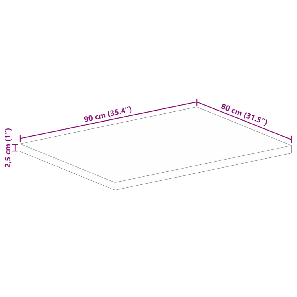 столешница, 90x80x2,5 см, прямоугольная, переработанная древесина