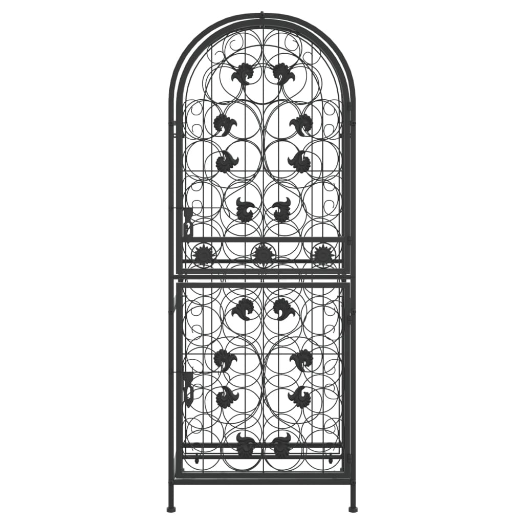 Винная стойка на 41 бутылку, черная, 45 x 36 x 120 см, кованое железо