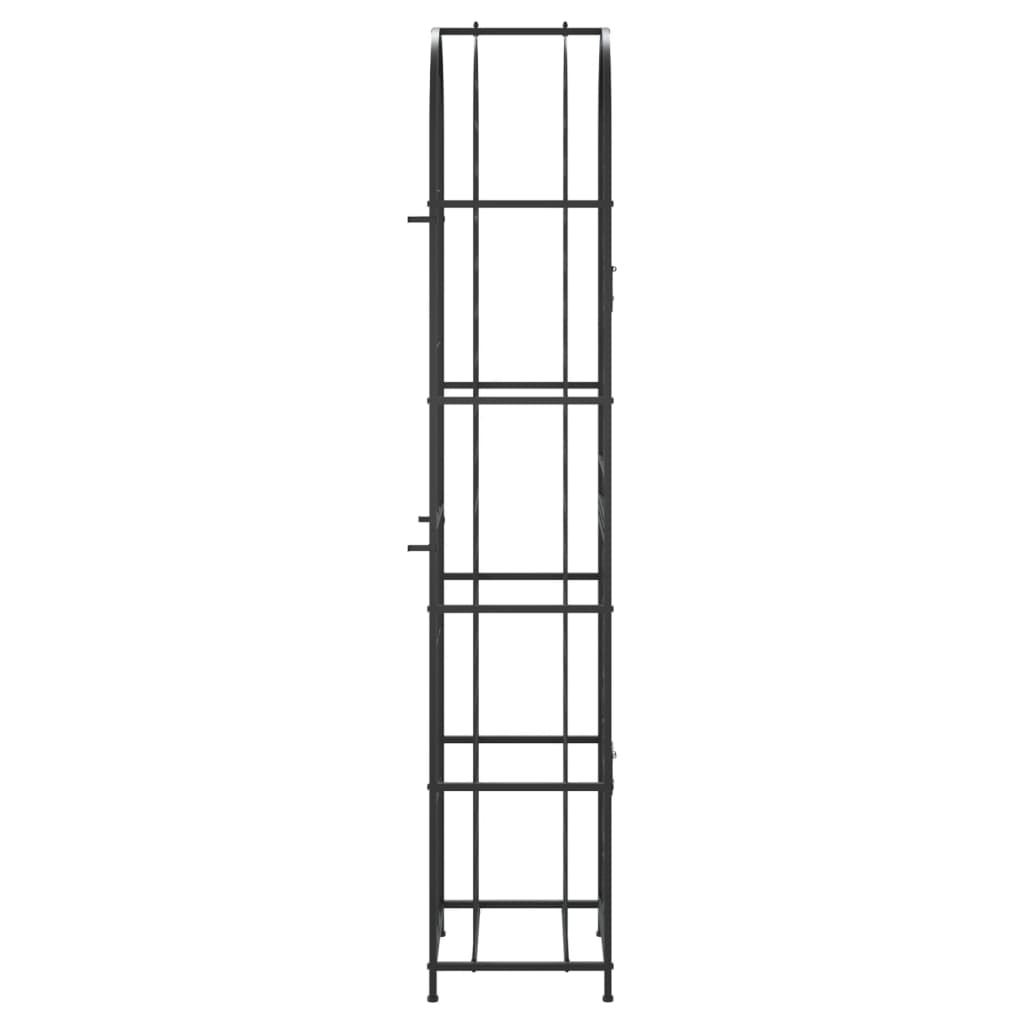 veiniriiul 73 pudelile, must, 45 x 36 x 200 cm, sepistatud raud