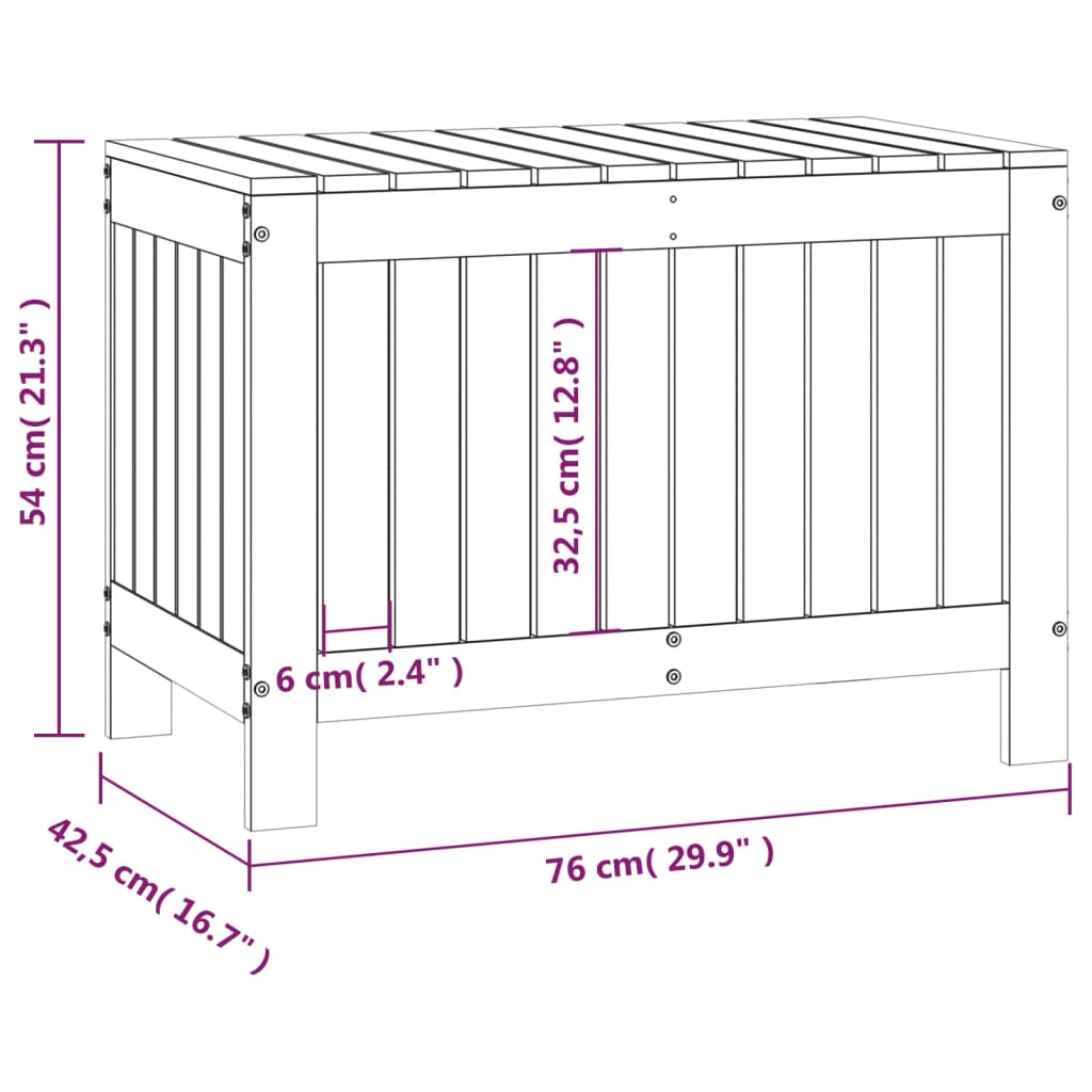 Садовый ящик для хранения, белый, 76x42,5x54 см, сосна