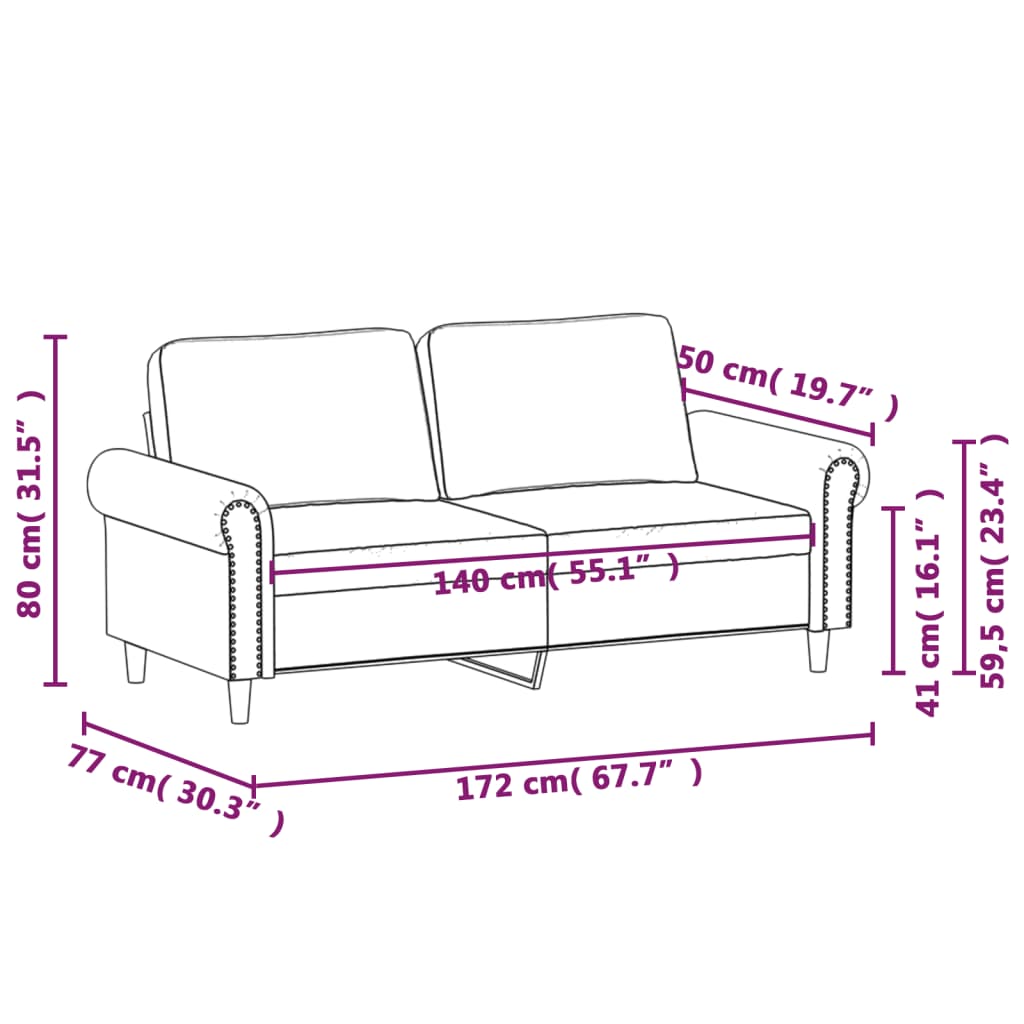 2-kohaline diivan, veinipunane, 140 cm, samet