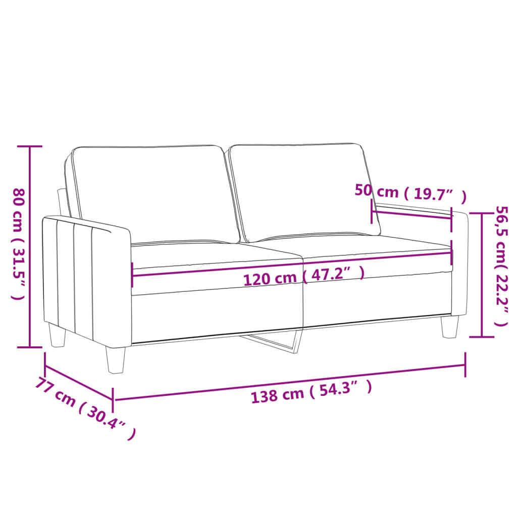 2-kohaline diivan, veinipunane, 120 cm, samet