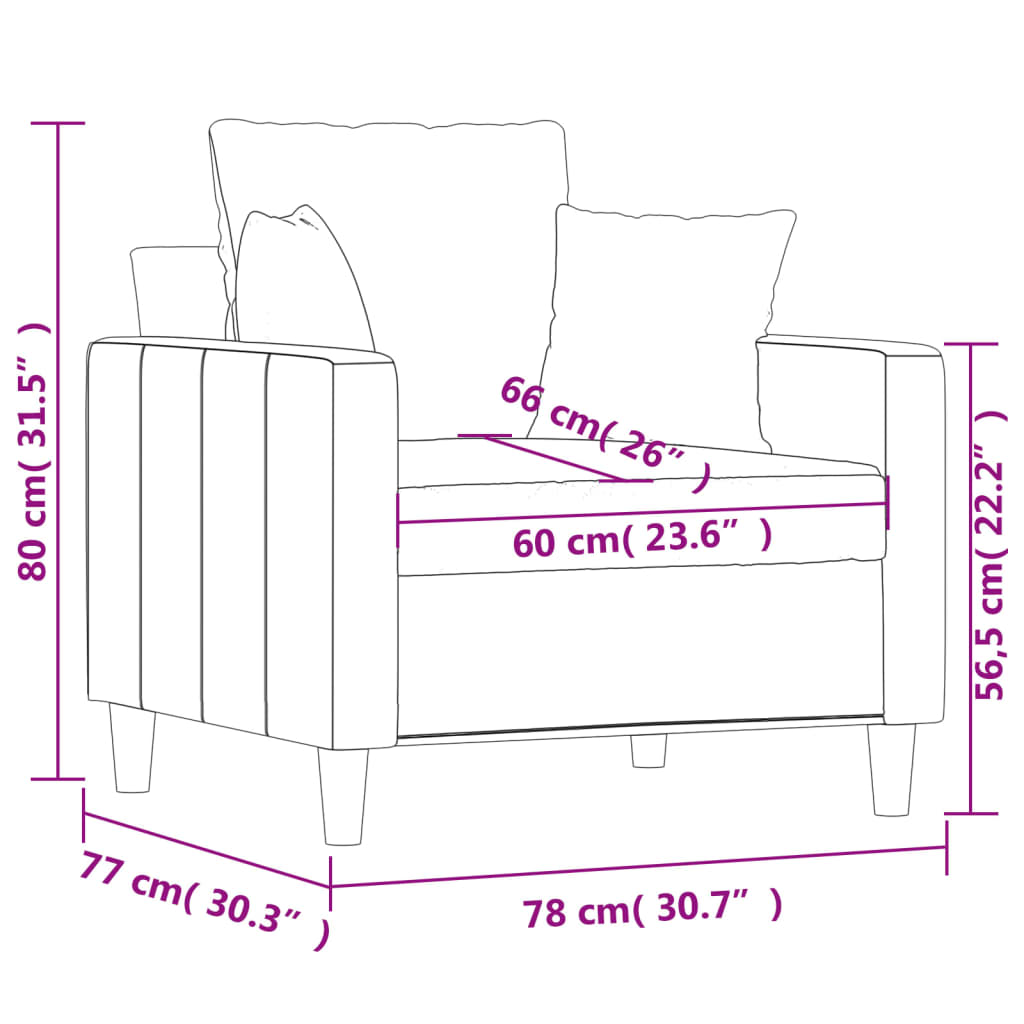 tugitool, veinipunane, 60 cm, samet