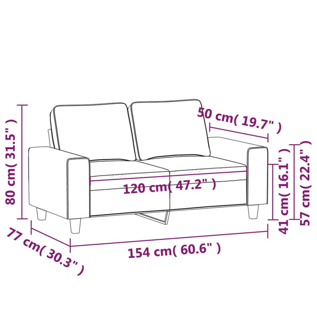 2-kohaline diivan, helehall, 120 cm, kangas